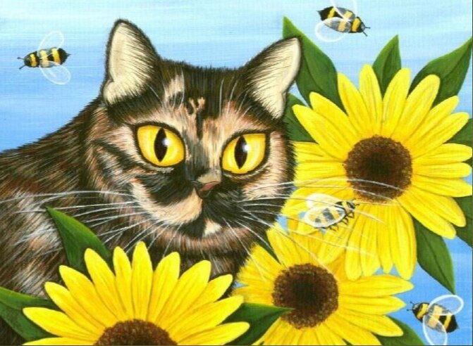 Кот. Художник Кэрри Хоукс. 2016 г.