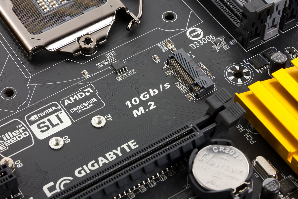 Так выглядит разъем M.2 на материнской плате