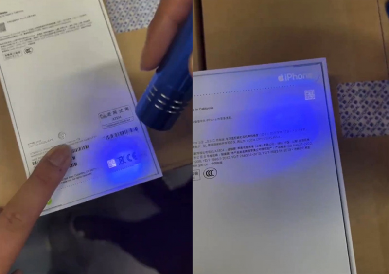 На коробках iPhone 15 есть скрытые метки и QR-коды для защиты от подделокОни видны только с ультрафиолетовом светеКак сообщает популярный ресурс Wccftech со ссылкой на инсайдера Мацзиня Бу, корпорация Apple использует специальные метки и QR-коды на коробках iPhone 15, различимые только при облучении ультрафиолетовым светом. Подобные меры предназначены для защиты от контрафакта – подделывают «яблочную» продукцию, с учетом ее популярности и высокой стоимости, весьма охотно. На коробках iPhone 15 есть скрытые метки и QR-коды для защиты от подделокОни видны только в ультрафиолетовом свете.Как сообщает популярный ресурс Wccftech со ссылкой на инсайдера Мацзиня Бу, корпорация Apple использует специальные метки и QR-коды на коробках iPhone 15, различимые только при облучении ультрафиолетовым светом. Подобные меры предназначены для защиты от контрафакта – подделывают «яблочную» продукцию, с учетом ее популярности и высокой стоимости, весьма охотно.Подобная мера вкупе с другими способами позволит защититься от значительной части нечестных продавцов, предлагающих поддельные, восстановленные и бывшие в употреблении устройства под видом оригинальных новых. Проверить смартфон на оригинальность можно и при помощи серийного номера, введя его на официальном сайте Apple. Как считают эксперты, компания из Купертино может в ближайшее время распространить практику защиты продукции при помощи невидимых меток и QR-кодов не только на смартфоны, но и на другие устройства. Это не исключит появления на рынке новых подделок, но позволит снизить их количество, а также даст покупателям новые инструменты для проверки приобретаемых товаров.