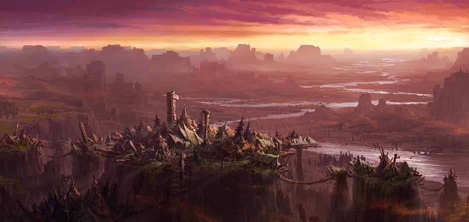 Столица расы тауренов — Громовой утёс (Thunderbluff)