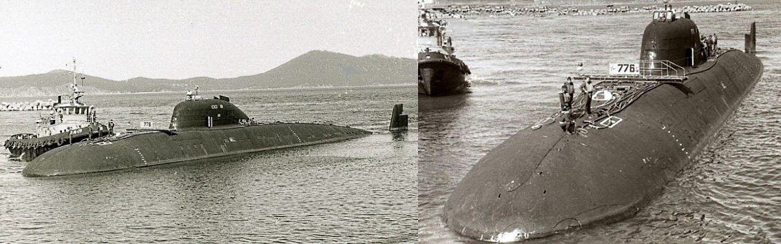 АПЛ К454 в бухте Павловского после окончания многолетнего ремонта