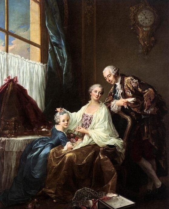 Семейный портрет, Франсуа Юбер Друэ, 1756, из коллекции Национальной галереи искусств (Вашингтон)