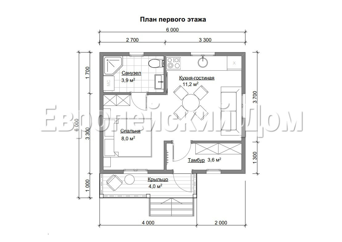 Планировка первого этажа. Источник фото: dom-bt.com