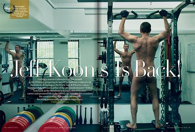 Джефф Кунс в своей бывшей мастерской в Нью-Йорке. Photo by Annie Leibovitz for Vanity Fair, 2014.