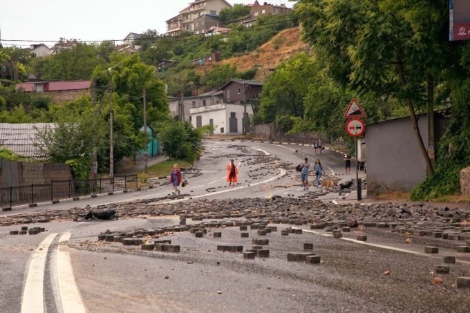  Последствия ливня 7 июня 2019 года, спуск Котовского. Фото: А. Вакарчук.