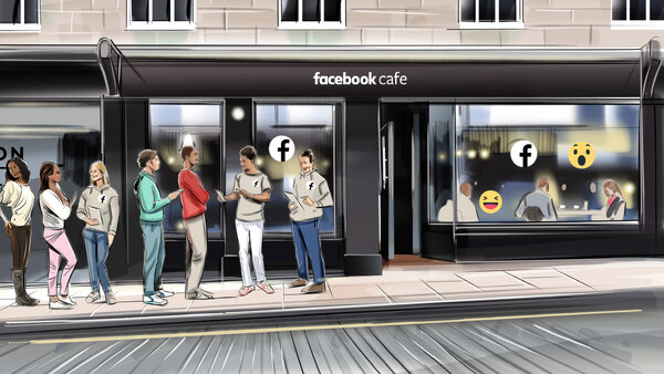 Новые места: кафе Facebook с бесплатным кофе