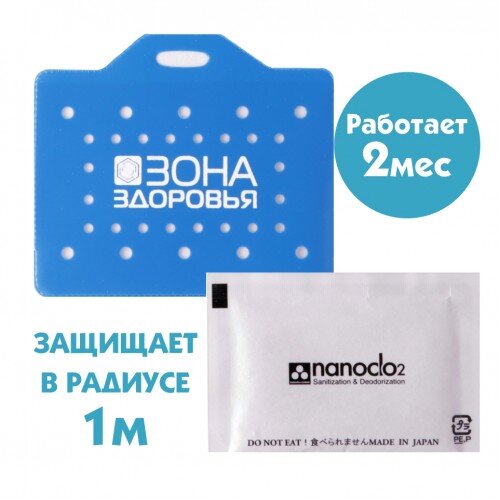Индивидуальный обеззараживатель воздуха Nanoclo2 с синим чехлом