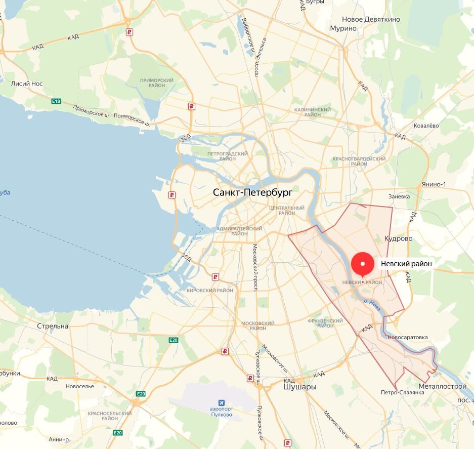 Карта санкт петербурга колпино