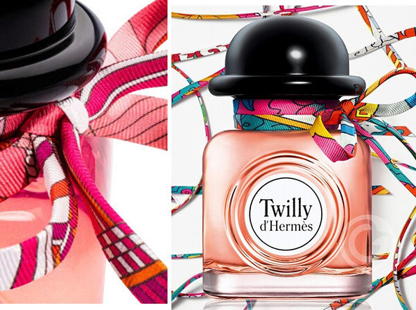 Флакон Twilly d’Hermès украшен миниатюрным лентой-шарфом