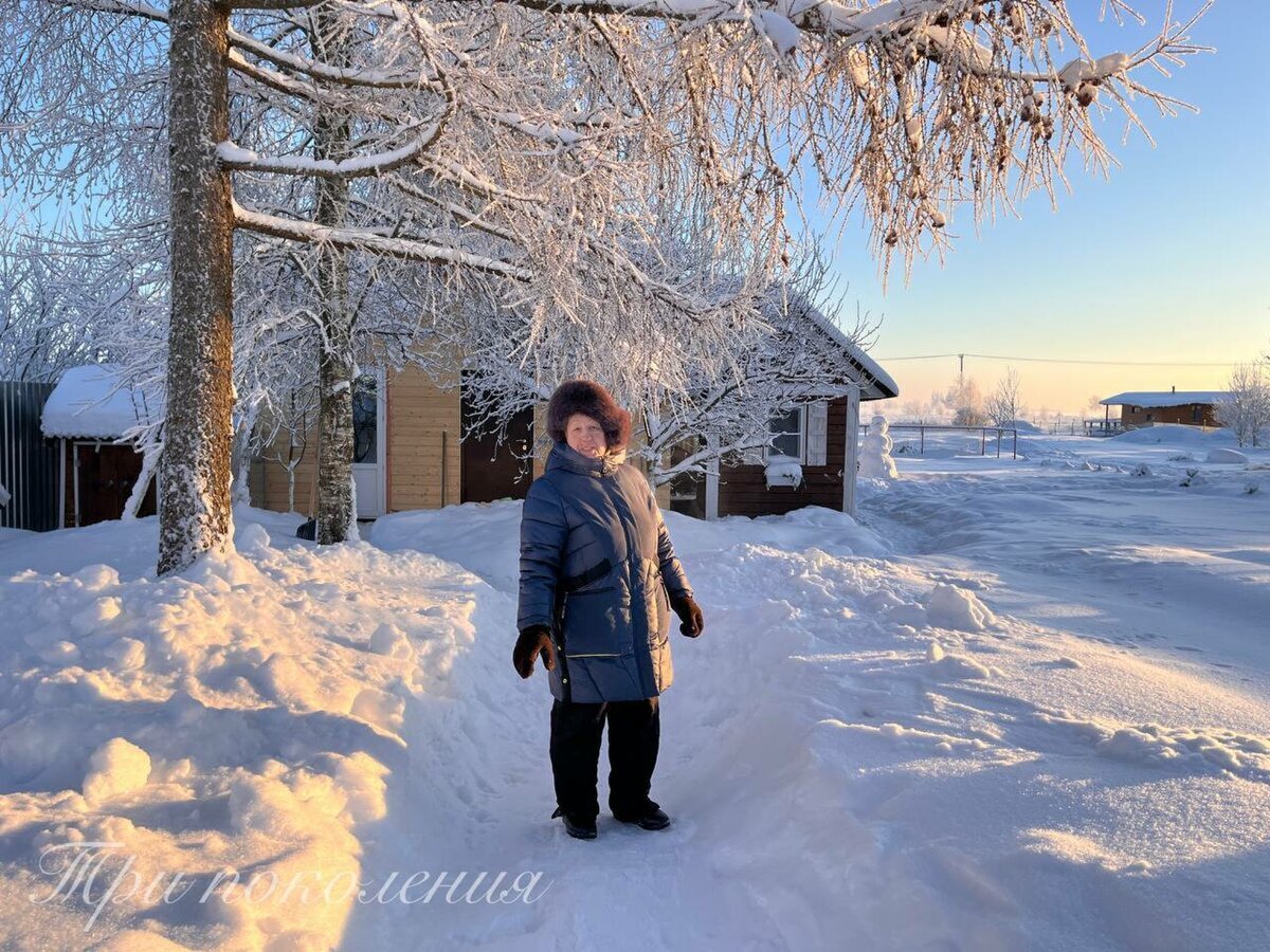 Снежная зима в Ленинградской области.