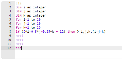 i — это количество мужчин, j — количество женщин, k — количество детей.