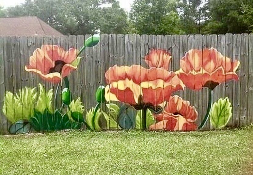 Очень яркий вариант с маками