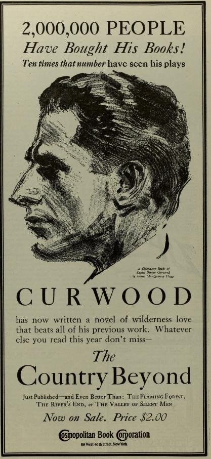 Реклама книги Джеймса Кервуда в журнале Photoplay (октябрь, 1922 год)