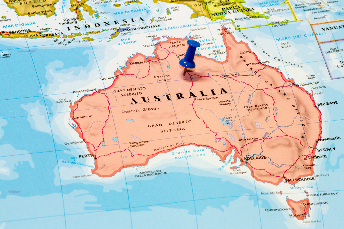 материк австралия на карте мира