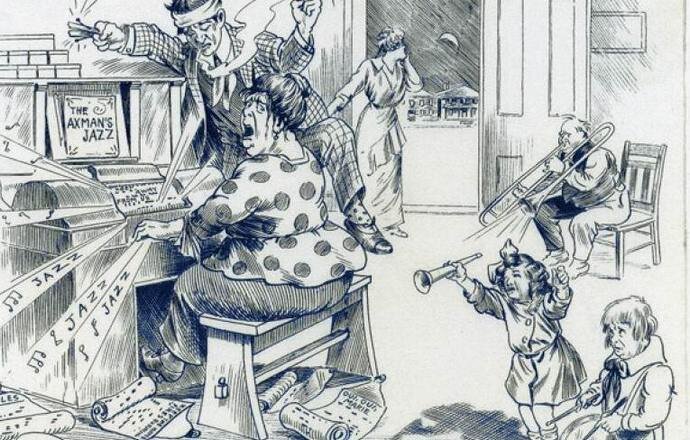 В 1919 году про лесоруба была написана песня, а на обложке пластинки изображена семья, с испугом играющая на музыкальных инструментах.