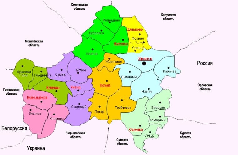 Карта брянска с областями - 80 фото