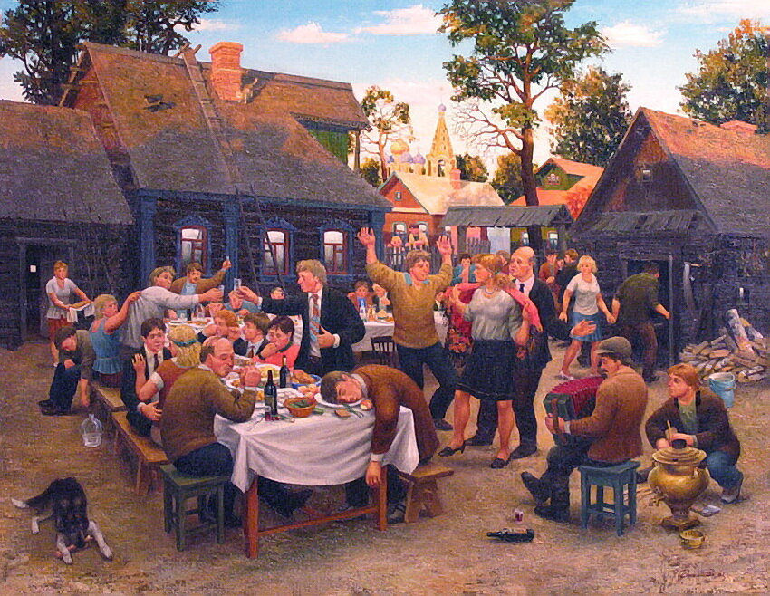 Картина А. Смирнова-Воскресенского "Деревенский праздник".