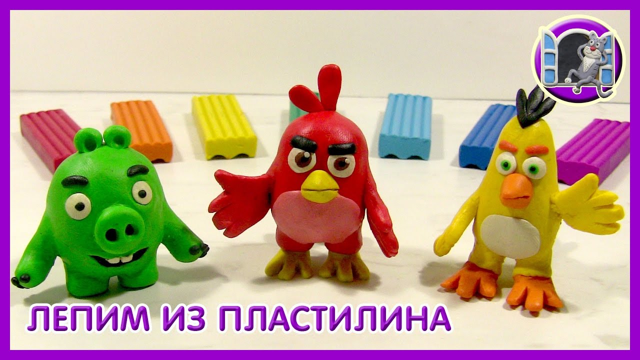 Свинья Angry Birds из пластилина