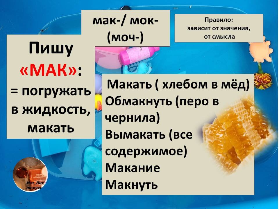 Когда писать -мОк-, когда -мАк-? Вымокший под дождём кот?Обмакнуть? Чередующиеся