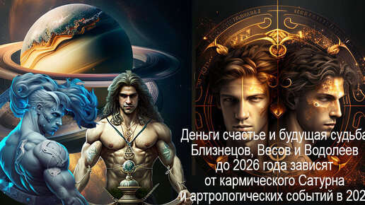 Деньги счастье и будущая судьба Близнецов, Весов и Водолеев до 2026 года зависят от кармического Сатурна и артрологических событий в 2023