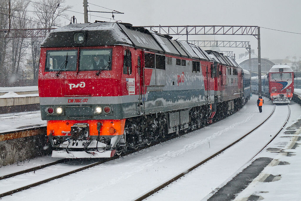 ТЭП70БС-177 в фирменной окраске РЖД. Фото: Википедия