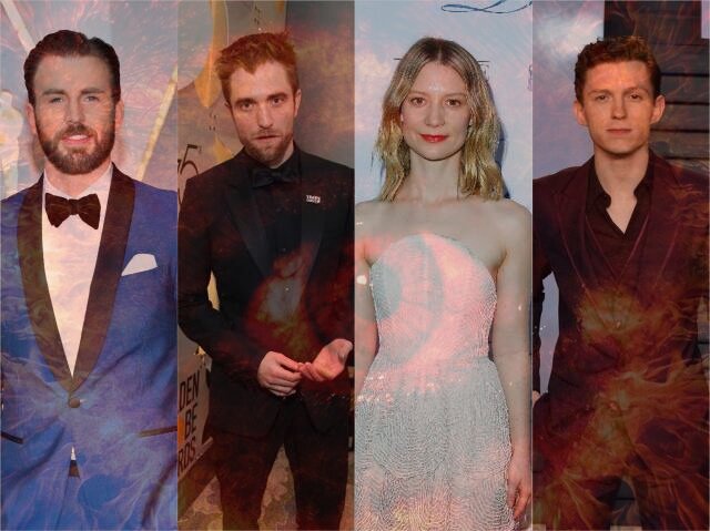                                  Крис Эванс, Роберт Паттинсон, Миа Васиковска, Том Холланд              