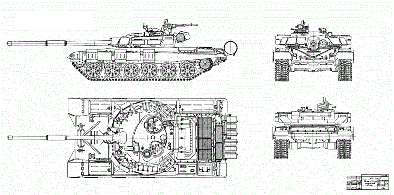 Вариант проекта с "ранней" башней, которую отличали навесный экраны. Источник фото: архив УВЗ
