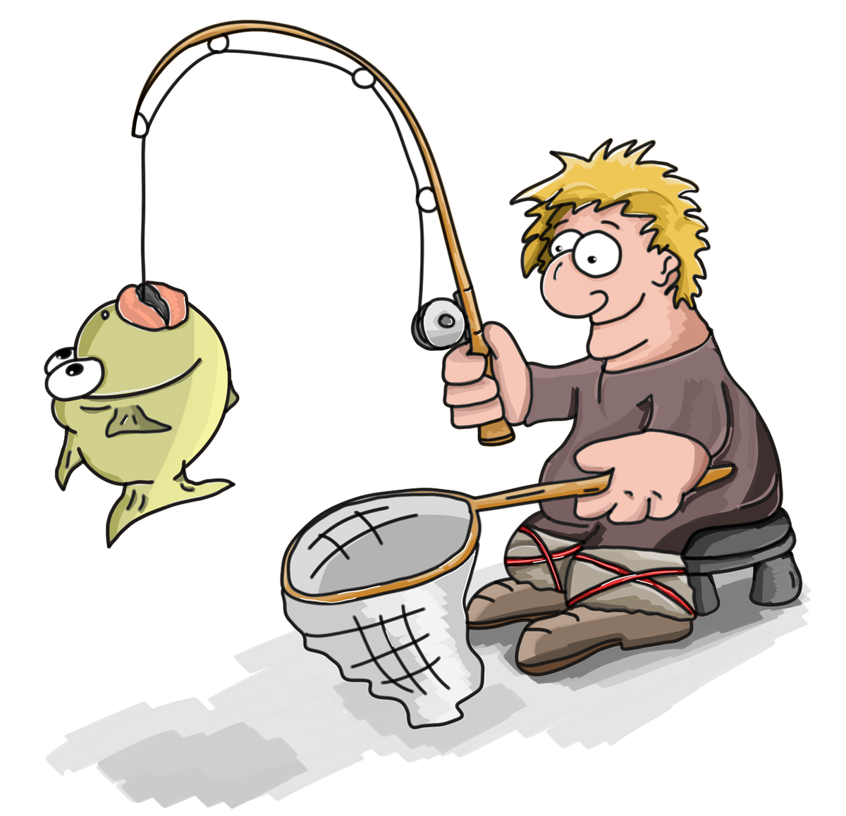 Включи рыбу ловить. Рыбак с удочкой. Рыбак мультяшный. Рыбак иллюстрация. Мультяшные рыбаки.