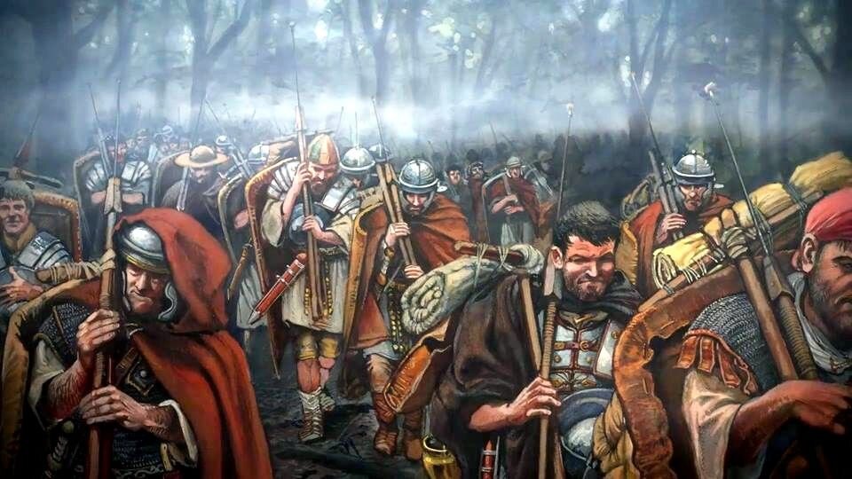 Римские легионеры в походе.