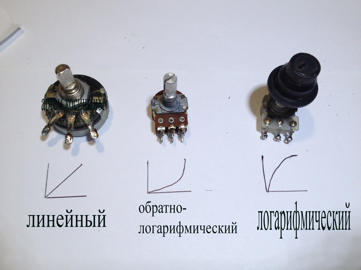 Что такое линейный и логарифмический переменный резистор. | Электронные ...
