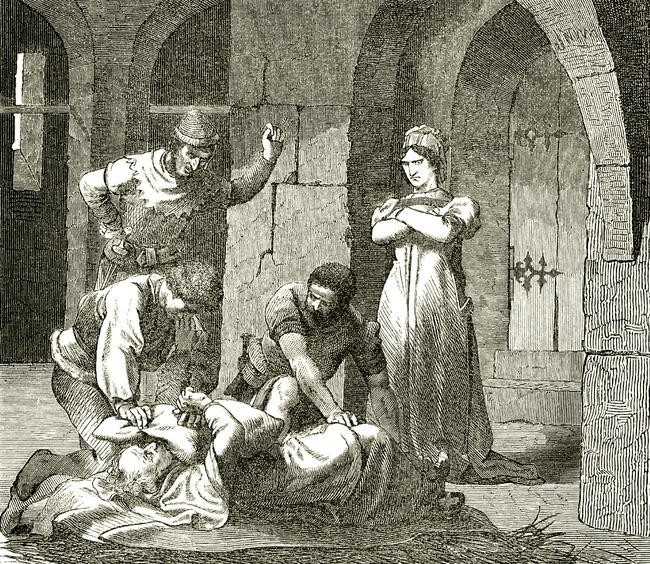 Марозия и ее муж приказывают убить Иоанна X. XVII век. Источник: homsk.com