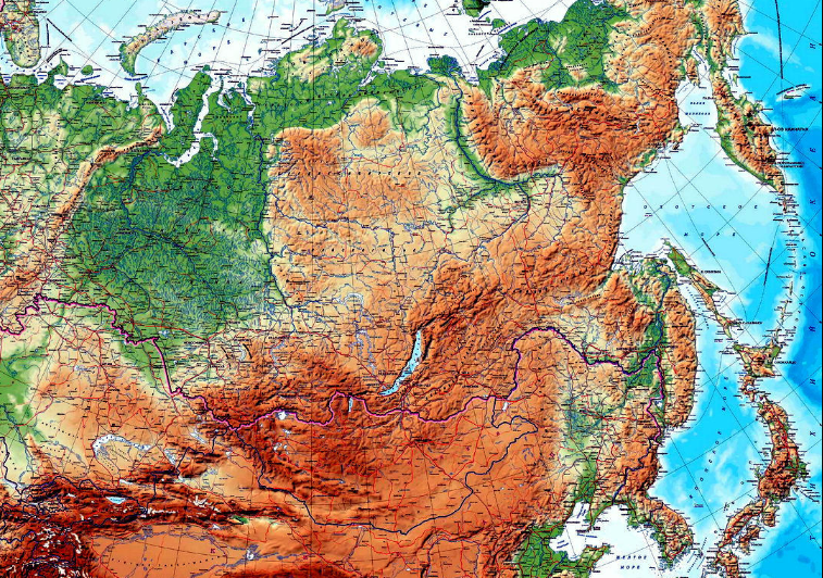 Топографическая карта сибири