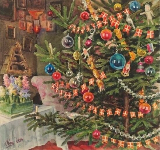 Ольга Романова. Этюд с ёлкой. 1934