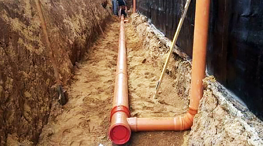 Устройство дренажа и канализации