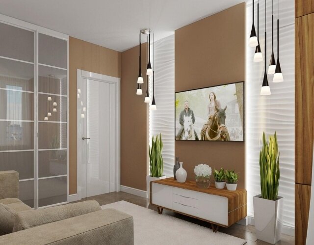 Дизайн гостиной-спальни: фото интерьеров квартир, планировка | натяжныепотолкибрянск.рф
