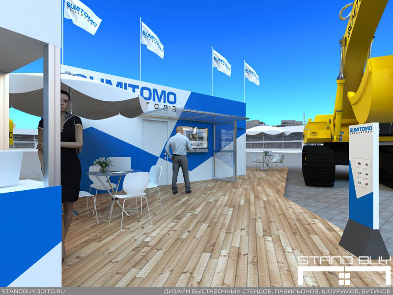 Проект выставочного стенда компании Sumitomo. Архитектор - Павел Сапов.