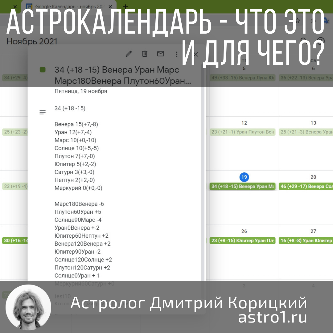 Астрокалендарь - что это и для чего? | Астролог Дмитрий Корицкий | Дзен