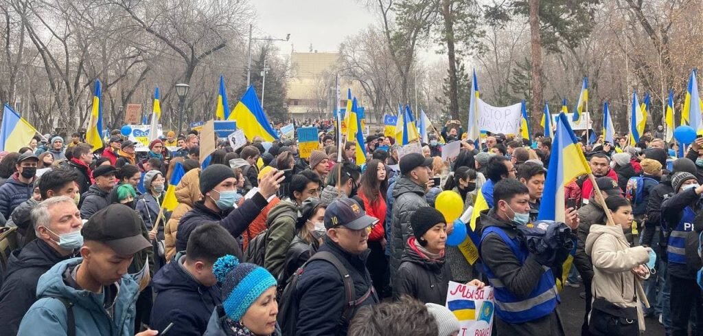 Проукраинский митинг в Казахстане