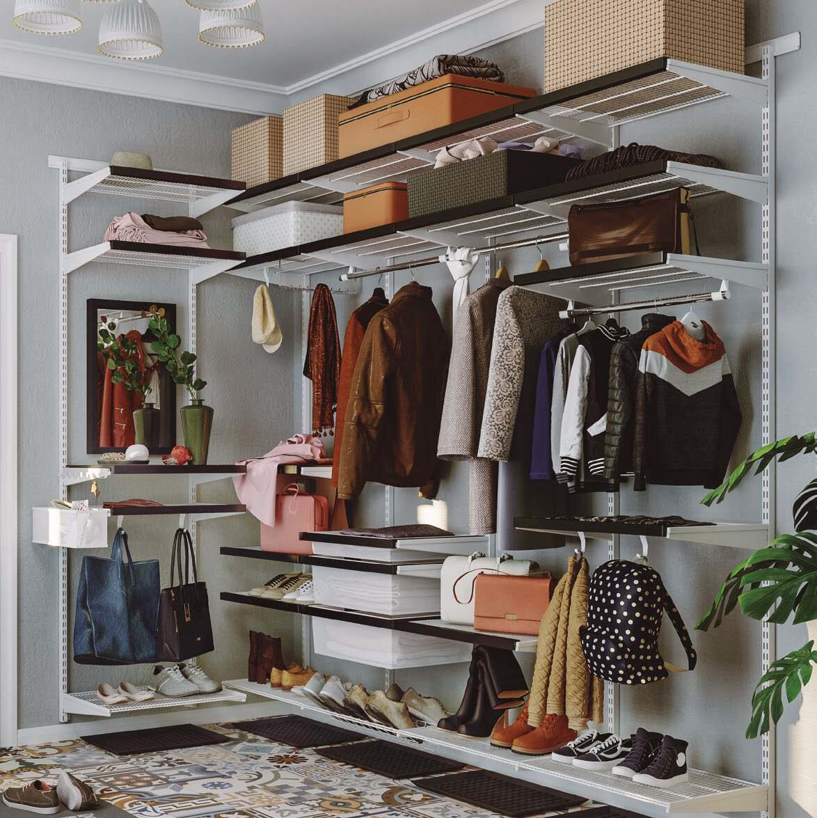 Гардеробная система ARISTO, цвет «белый»; деревянные декоративные элементы