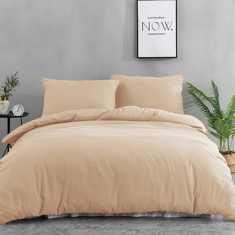 Бежевое постельное белье Alta из хлопка