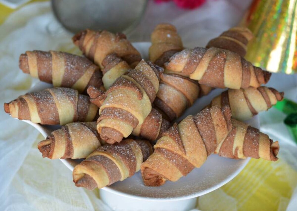 Печенье рогалики с сахаром