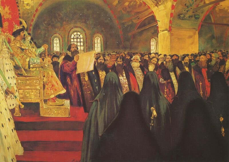 Картина «Земский собор». Художник С. В. Иванов, 1908 г.