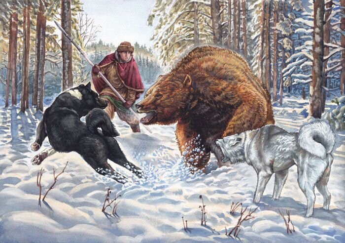 Охота на медведя с рогатиной