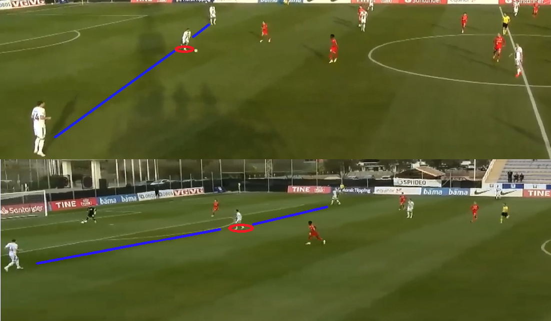 Центральные защитники ЦСКА уходят в полуфланги, а Ахметов опускается на одну линию с ними. Это дает "армейцам" численный перевес в билд-апе, а также в отсутствие Мугнуссона, игрока в оборонительном блоке способного на качественный первый пас.