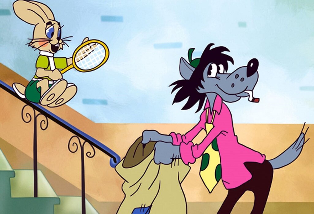 Заяц был положительным и воспитанным, а дети любили Волка. Скриншот экрана.