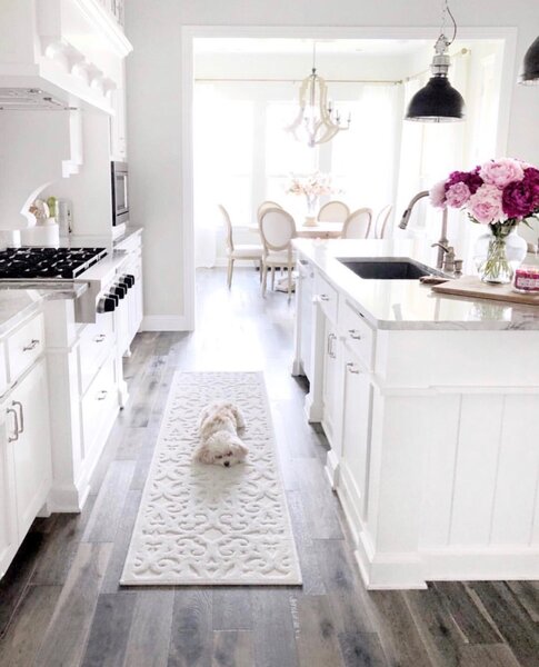 Красивый коврик и милая собачка:)/@mytexashouse