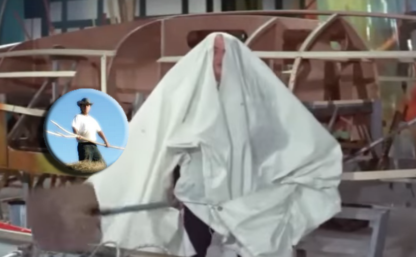 Кадр из одного из фильмов с Луи де Фюнесом.