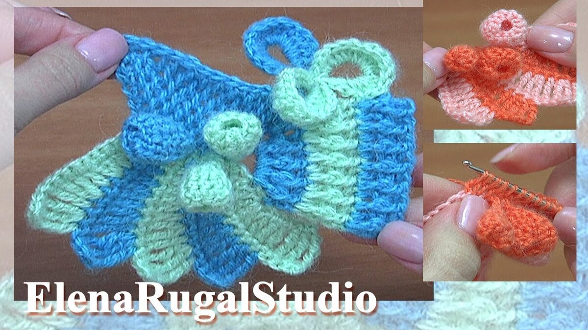 Связанный крючком скрамбл фриформа по видео уроку