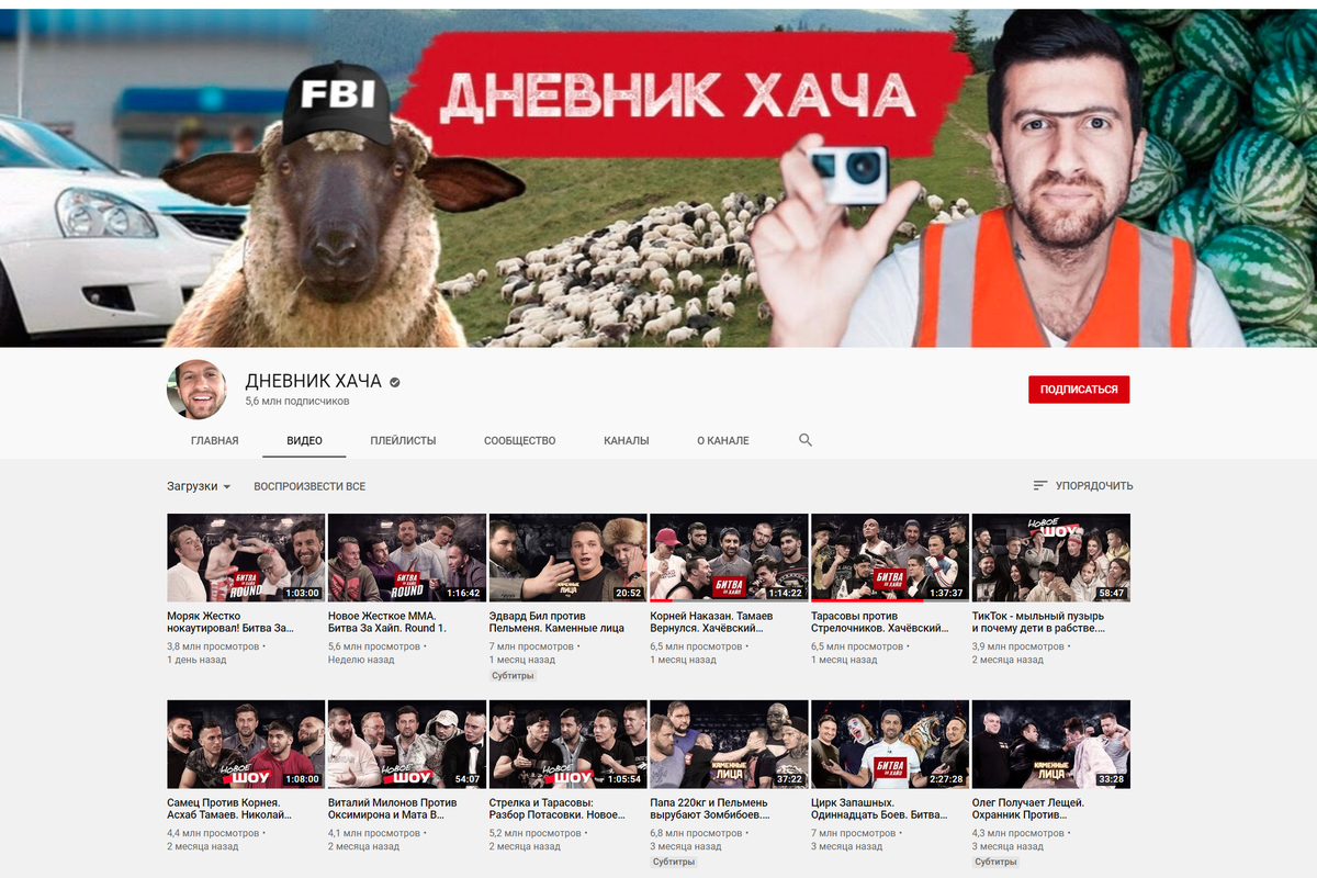 Дневник Хача 5,6 мл подписчиков