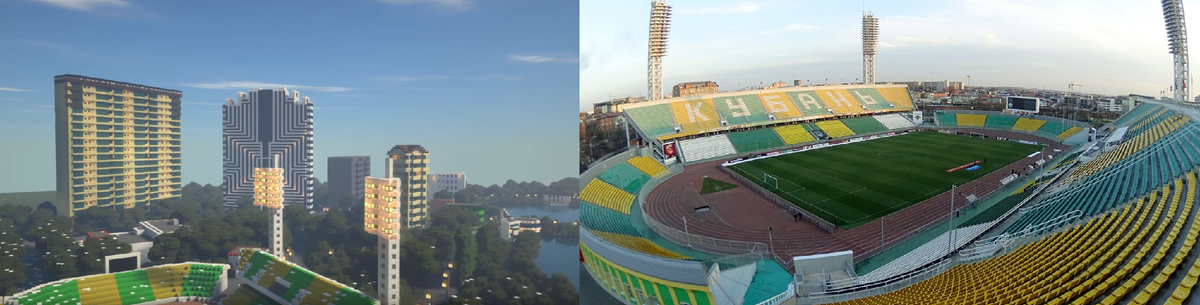 Вот один из скриншотов Краснодара в майнкрафте.